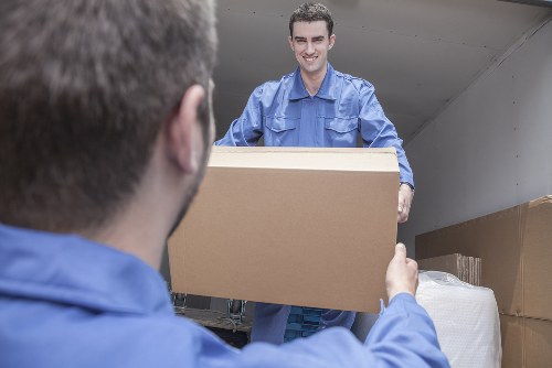 Prepared moving boxes and essentials for a Southwark flat relocation