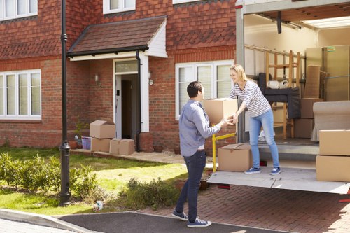 Careful loading of household items for a Southwark move