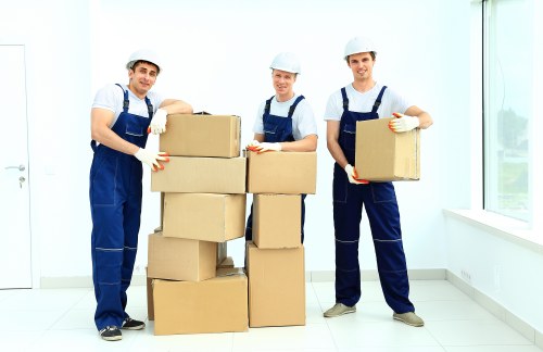 Commercial office relocation process in a busy Southwark street setting