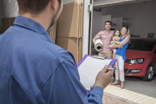Furniture and box loading into a removal truck in Southwark